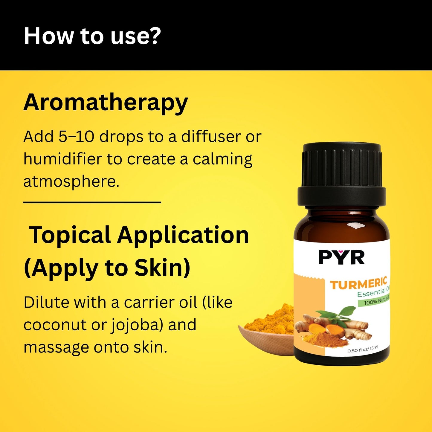 PYR-Turmeric Warm & Earthy Scent - Fragrance Oil (15ml)