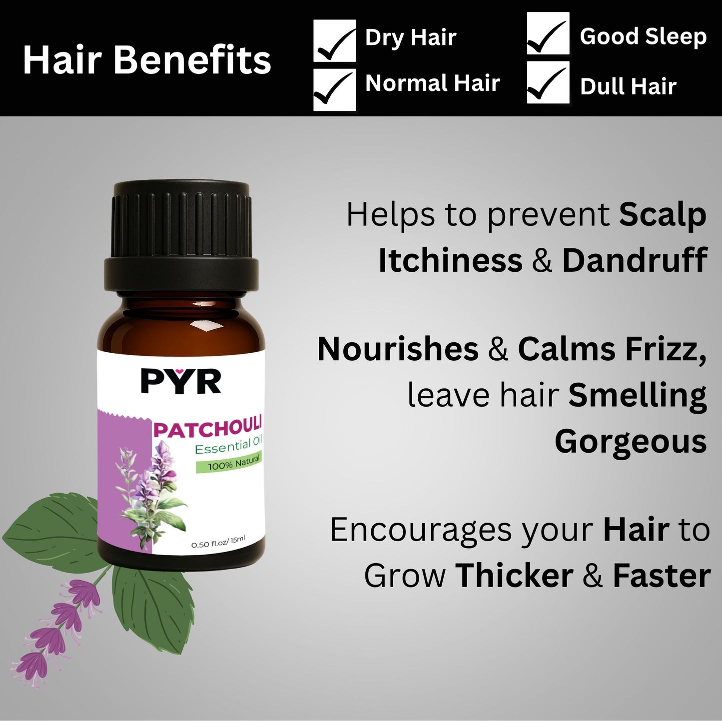PYR-Patchouli Earthy & Musky Scent - Fragrance Oil (15ml)