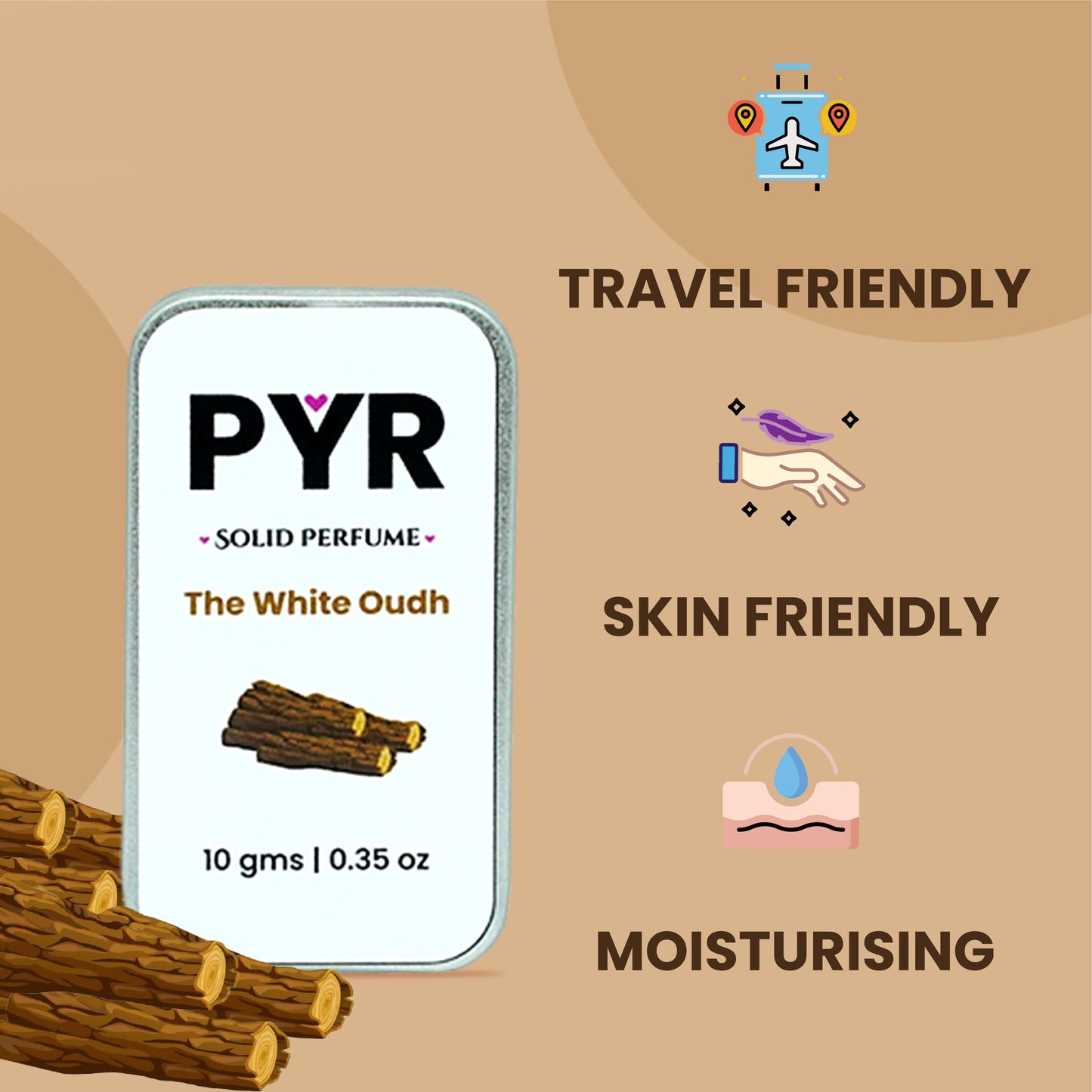 PYR - The White Oudh Long-Lasting & Strong Fragrance - Solid Perfume