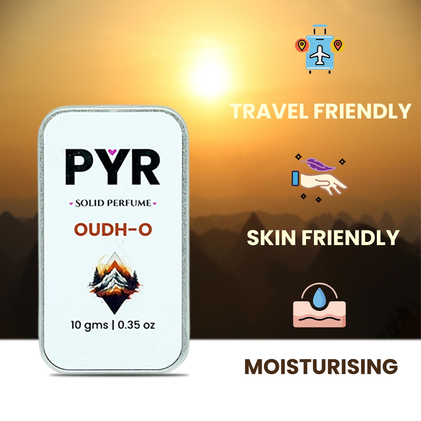 PYR - Oudh-O Long-Lasting & Strong Fragrance - Solid Perfume