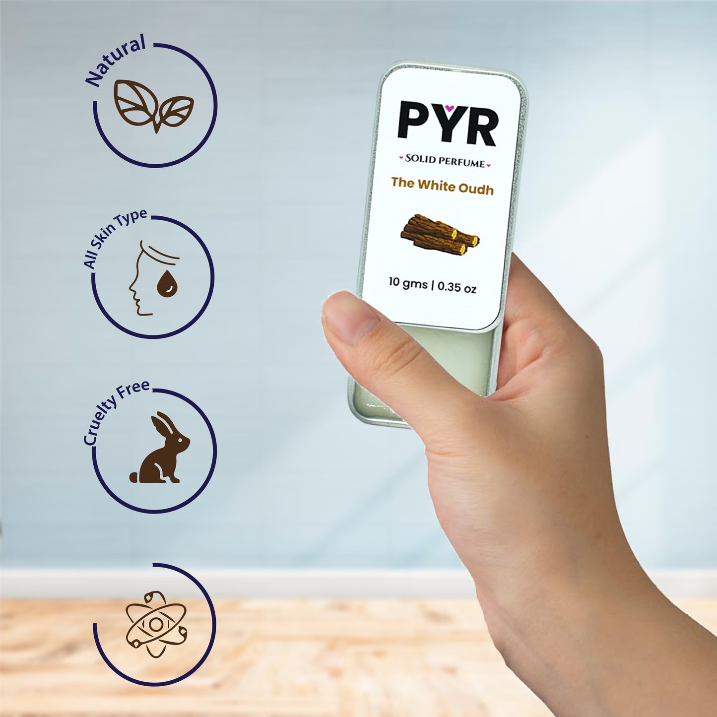 PYR - The White Oudh Long-Lasting & Strong Fragrance - Solid Perfume