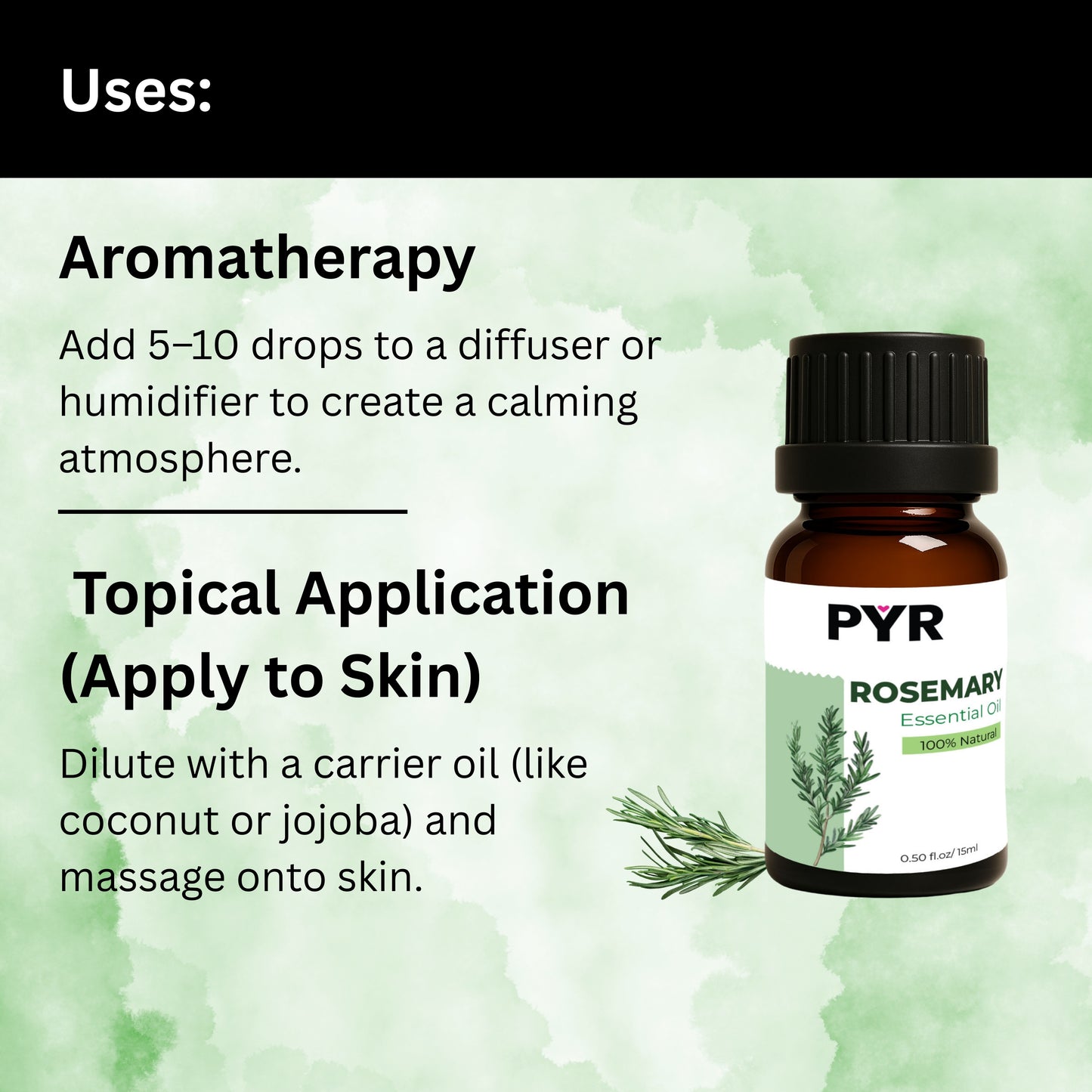 PYR-Rosemary Herbal & Invigorating Scent - Fragrance Oil (15ml)
