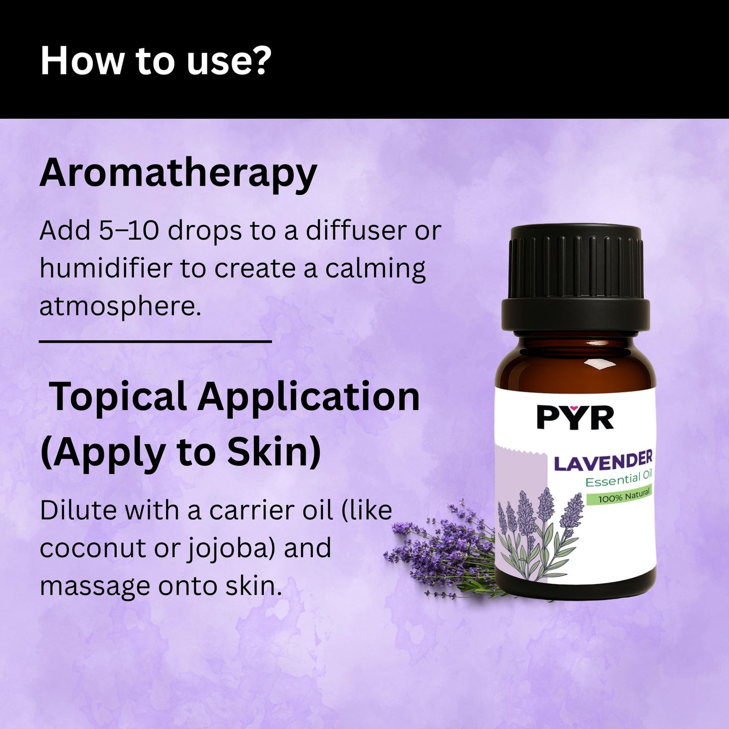 PYR-Lavender Floral & Calming Scent - Fragrance Oil (15ml)