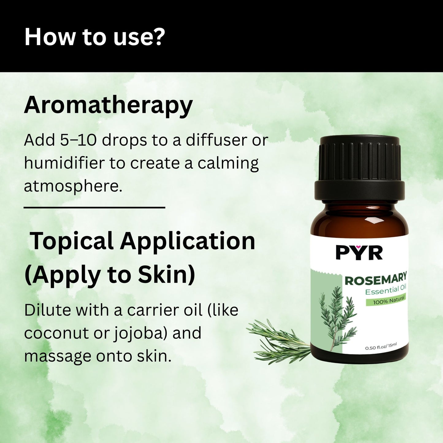 PYR-Rosemary Herbal & Invigorating Scent - Fragrance Oil (15ml)