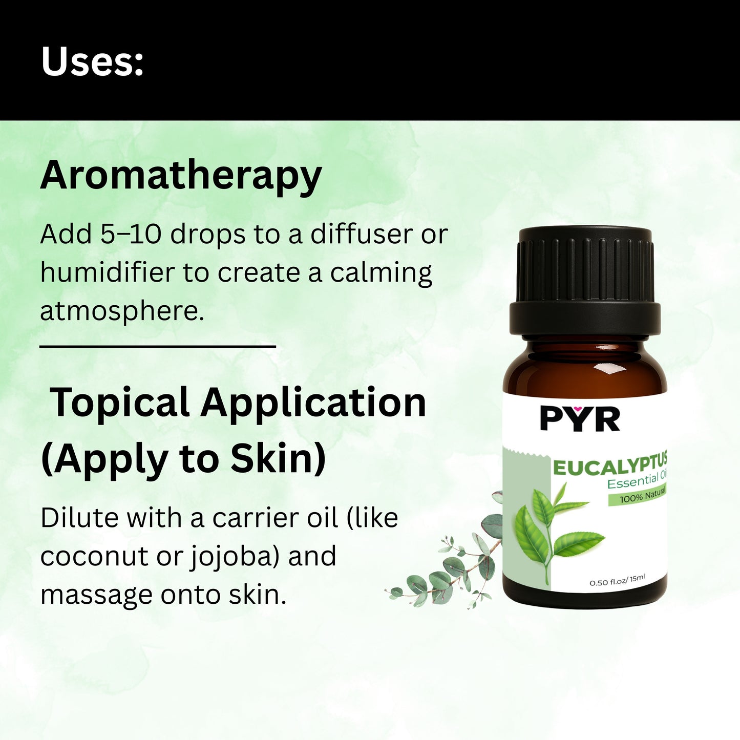PYR-Eucalyptus Cool & Refreshing Scent - Fragrance Oil (15ml)