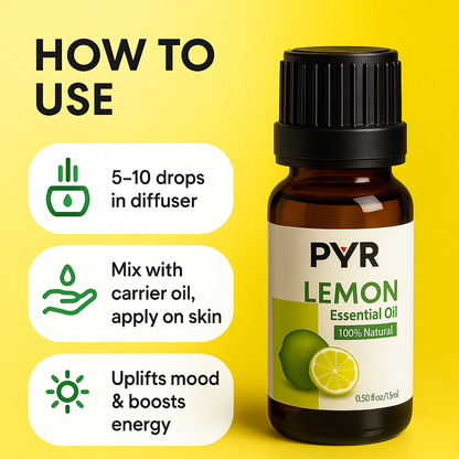 PYR-Lemon Fresh & Uplifting Scent - Fragrance Oil (15ml)