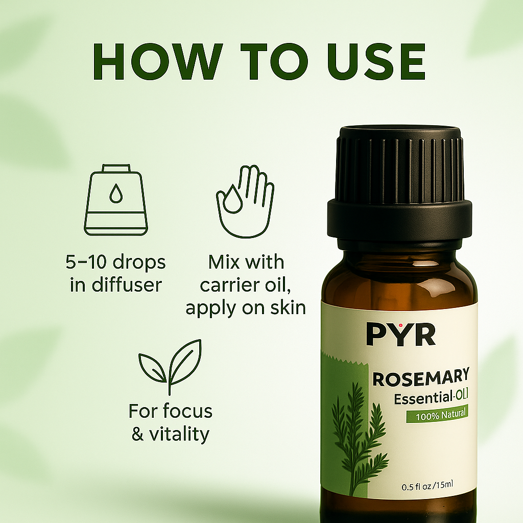 PYR-Rosemary Herbal & Invigorating Scent - Fragrance Oil (15ml)