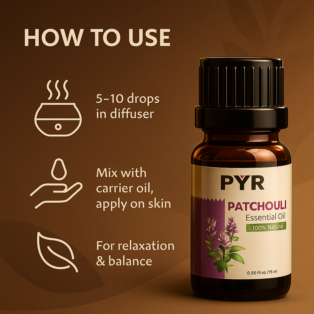 PYR-Patchouli Earthy & Musky Scent - Fragrance Oil (15ml)