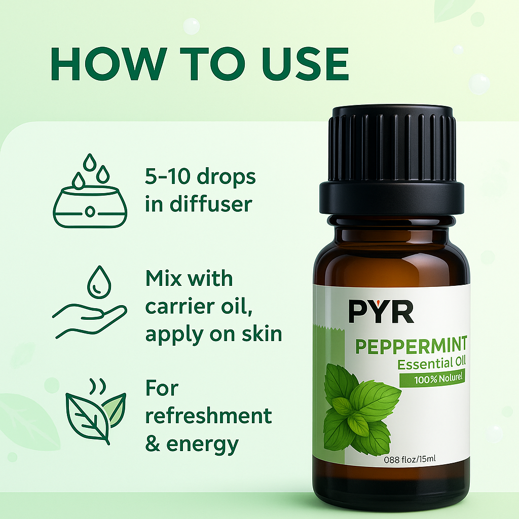 PYR-Peppermint Crisp & Cooling Scent - Fragrance Oil (15ml)