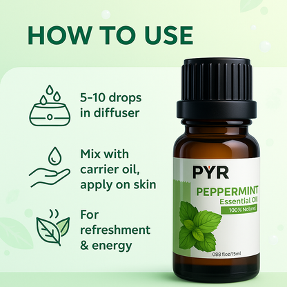 PYR-Peppermint Crisp & Cooling Scent - Fragrance Oil (15ml)