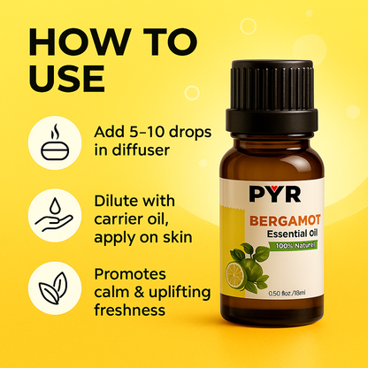 PYR-Bergamot Bright & Citrusy Scent - Fragrance Oil (15ml)