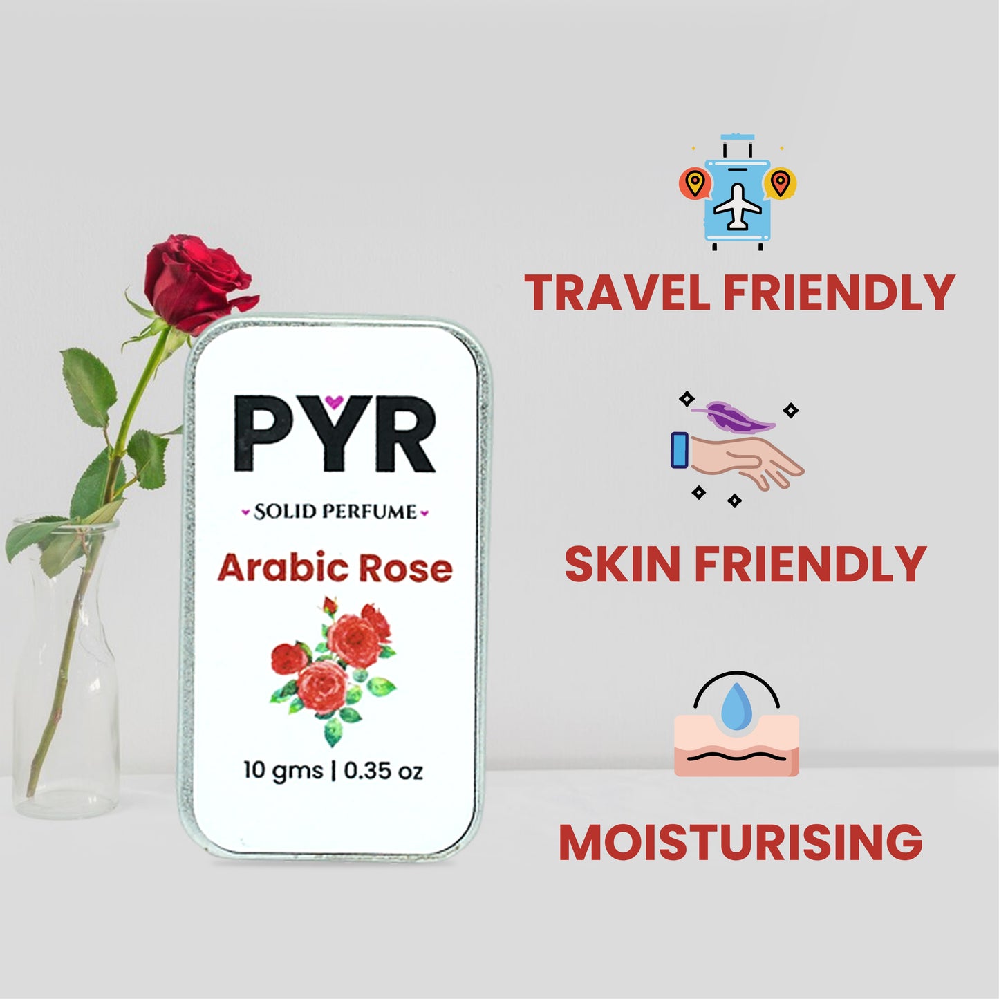 PYR - Arabic Rose Long-Lasting & Strong Fragrance - Solid Perfume
