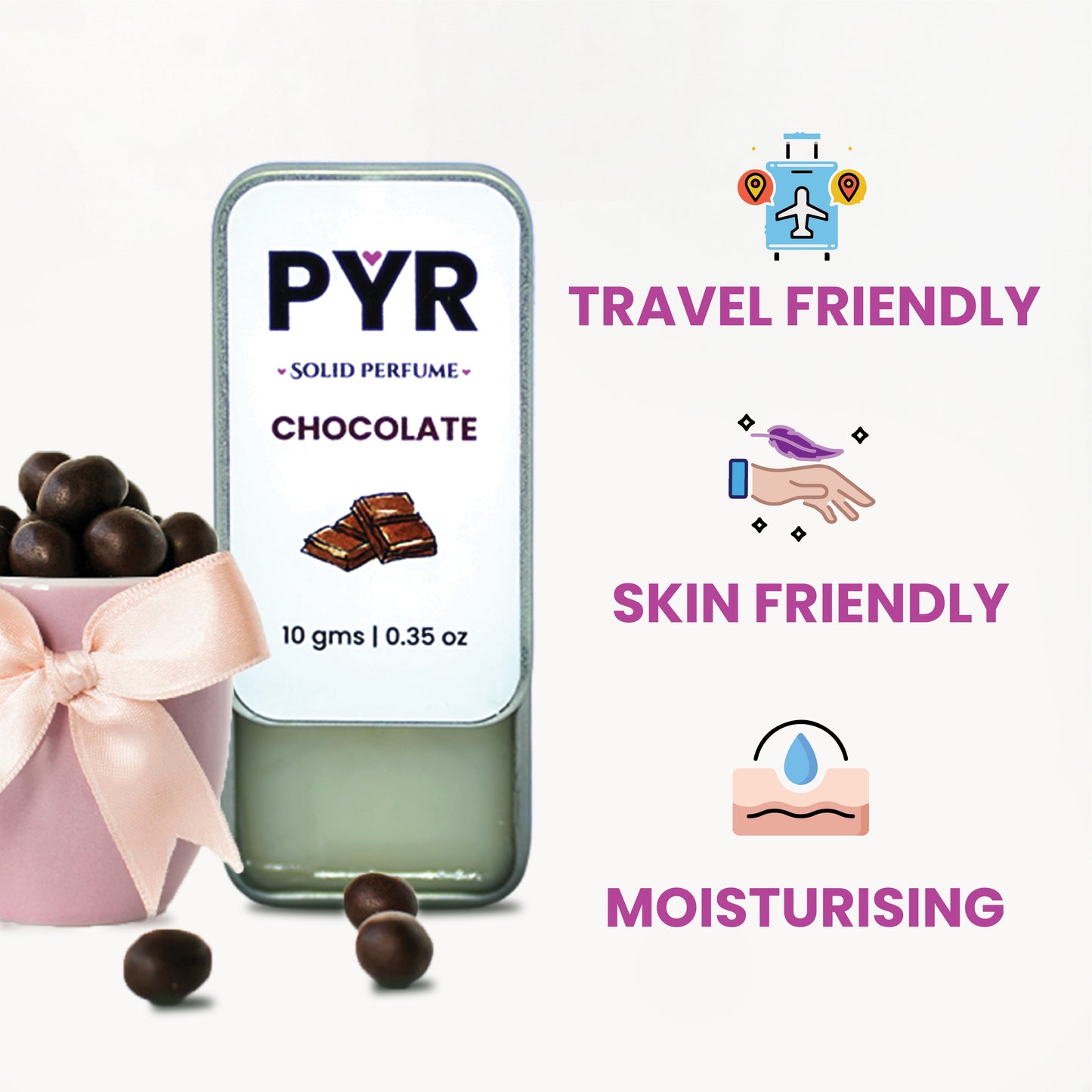 PYR - Chocolate Long-Lasting & Strong Fragrance - Solid Perfume