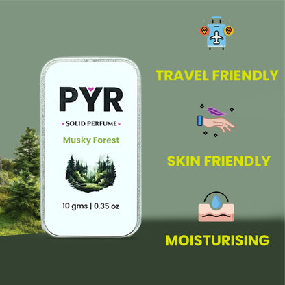 PYR - Musky Forest Long-Lasting & Strong Fragrance - Solid Perfume